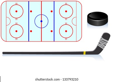 vector illustration of hockey set