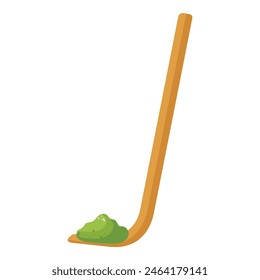 Vector illustration of a hockey stick with a green puck, isolated on a white background