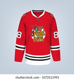 Vector Illustration Of Hockey Team Jersey Template