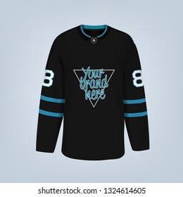 Vector illustration of hockey team jersey template. Eps10 vector illustration