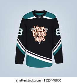 Vector illustration of hockey team jersey template. Eps10