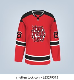 Vector illustration of hockey team shirt template