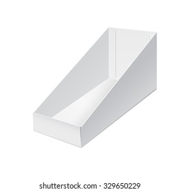 Vector Illustration of Holding craft Box POS POI for Design, Website, Background, Banner. Folding package Blank Displays Template. Empty Fold pack for your brand on it