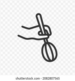 Vector illustration of holding a mixer icon in dark color and transparent background(png).