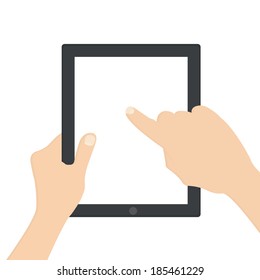 vector illustration holding a plate on a white background