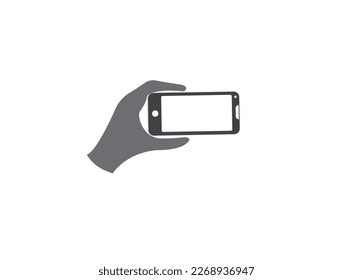 Ilustración vectorial de la mano de gesto de smartphone que sostiene a un usuario vector de telefonía móvil sujeta por dos manos inteligentes. 