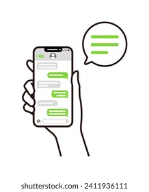 Ilustración vectorial que contiene un smartphone (aplicación de mensajes, sms)