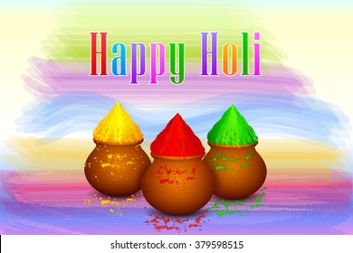 vector illustration of Holi celebration background with colorful gulaal