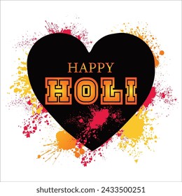 Vector Illustration of Holi Festival with colorful calligraphy. Indian Festival Of Holi.