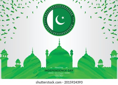 Vector Illustration of holiday 14 August. Happy Independence Day of Pakistan.