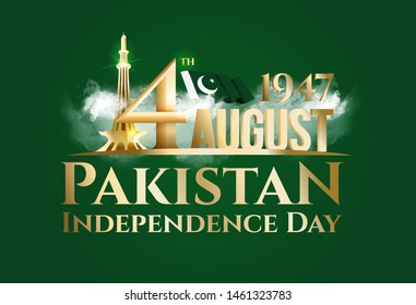 vector illustration. holiday August 14 is the day of independence of Pakistan. symbolic green colors