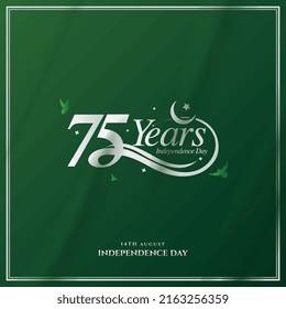 vector illustration. holiday August 14 is the day of independence of Pakistan. symbolic green colors
