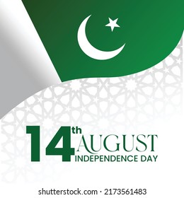 ilustración vectorial. el feriado del 14 de agosto es el día de la independencia de Pakistán. colores verdes simbólicos
