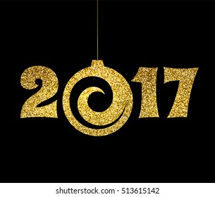 Vector illustration. Holiday background. 2017 Happy New Year
