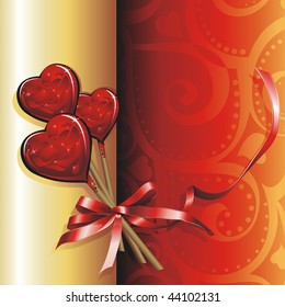 Vector illustration Holiday background. Lollipops for Valentine's Day.