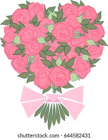 vector illustration for the holiday - bouquet of roses