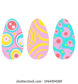 vector illustration holiday bright easter, easter eggs