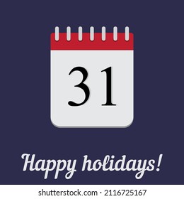 Vector illustration of Holiday Calendar vector illustration.