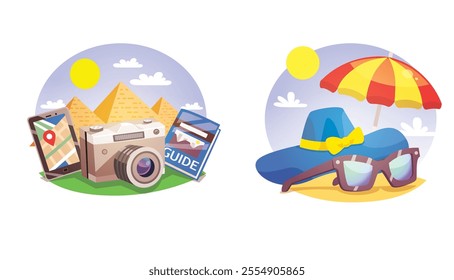 vector illustration holiday collection fun design concept