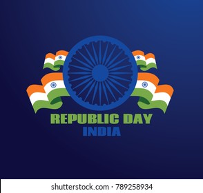 vector illustration. holiday is the day of the Republic of India on January 26. national colors and symbolic graphics
