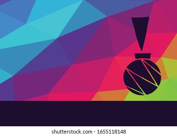 Ilustración vectorial de bolas decorativas de vacaciones con fondo de arcoiris. Esto es bueno para el diseño, los afiches y más.
