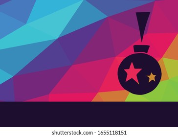 Vector Illustration of Holiday Decorative Balls with Rainbow Background. This is Good for Layout, Posters and More.