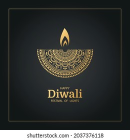 Ilustración vectorial del diwali de vacaciones. Deepavali. Festival de las luces.
