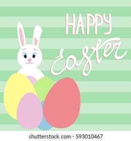 Vector illustration for the holiday of Easter. Easter bunny.Eps10.