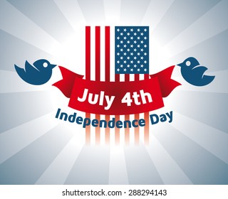 Vector illustration for the holiday of July 4, the Independence Day of the United States, graphic elements for design brochures and flyers cards Happy Weekend