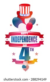 Vector illustration for the holiday of July 4, the Independence Day of the United States, graphic elements for design brochures and flyers cards Happy Weekend