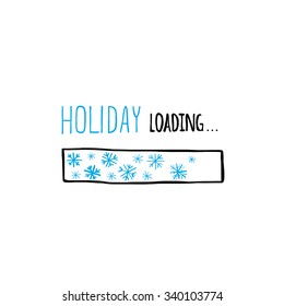 Vector illustration of Holiday loading. Progress bar design. Christmas. Vector illustration.