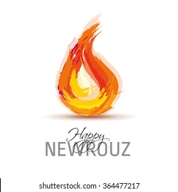 vector illustration holiday Navruz spring equinox flame of fire in a watercolor style graphics