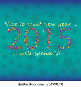 Vector illustration of holiday, New Year's background with stars.