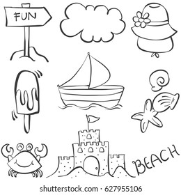 Vector illustration holiday object doodles