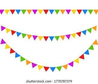 
Vector illustration of holiday ribbon flags on a transparent background.