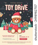 A vector illustration of Holiday Season Toy Drive Poster