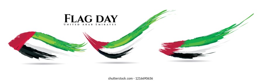 vector illustration. holiday UAE. United Arab Emirates flag day graphic design. translation from Arabic: flag day