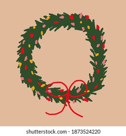 vector illustration of a holiday wreath