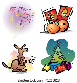 Vector illustration of Holidays Icon Set.