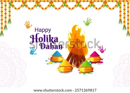 Vector illustration of Holika Dahan social media template