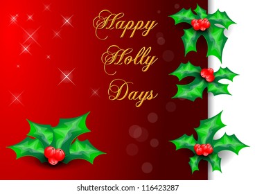 Vector illustration of holly and berries