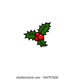 Vector illustration of holly leafs and berries
