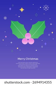 Vector illustration of holly leaves.