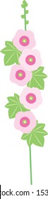 
Vector illustration of the hollyhocks