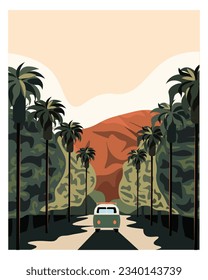 Vector illustration. Hollywood, California, USA, travel poster, postcard, banner, package design, cover.