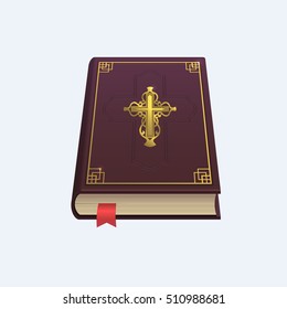 Vector Illustration of Holy Bible in white background. Vector illustration. Book isolated.