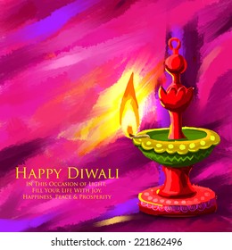 vector illustration of holy diya for Diwali festival