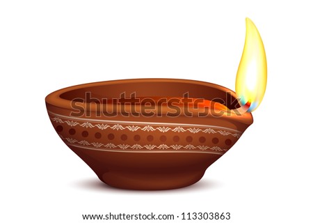 vector illustration of holy diya for Diwali festival