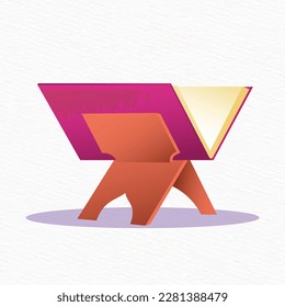 Vector illustration of holy Quran on wooden Quran stand