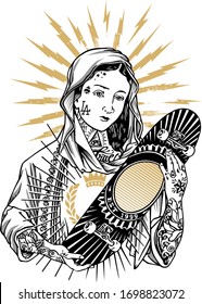 Vector Illustration Of Holy Skater